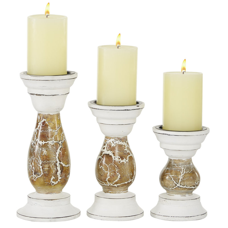 Ensemble de chandeliers de table en bois 3 pièces