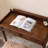 Walnut Rectangular Solid Wood with 2 drawers desk-313763967