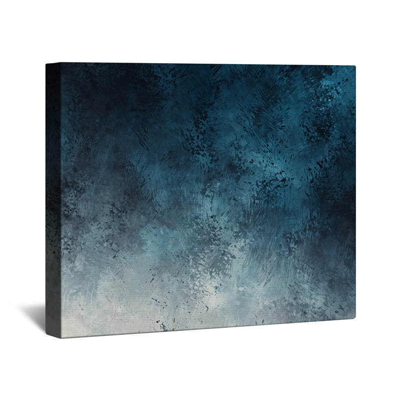 Toile tendue à motif grunge bleu en plusieurs tailles, 24 po x 36 po