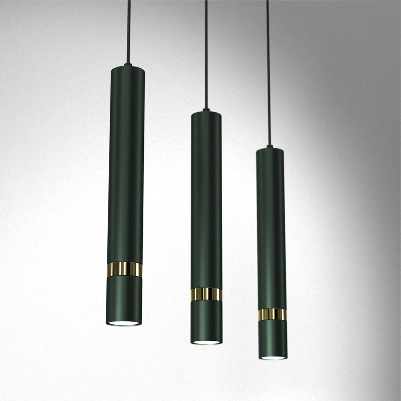 Aaronjacob 3 - Light Pendant, Green/Gold