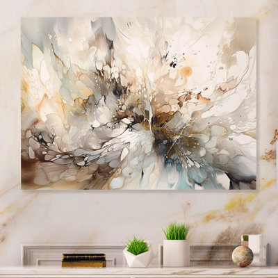 White And Grey Geometric Depths I - Modern Geometric Wall Art 