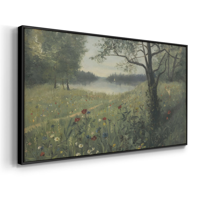 «Landscape Series» - Mxxiii, reproduction sur toile encadrée, H 25 po x l 49 po, Noir