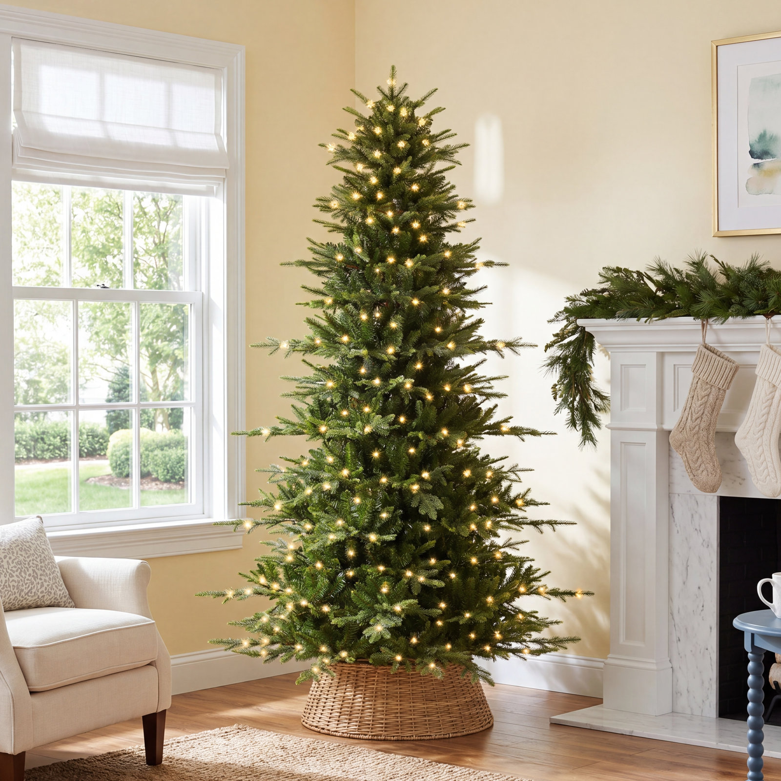 Pre-Lit Fir Christmas Tree, 7.5'