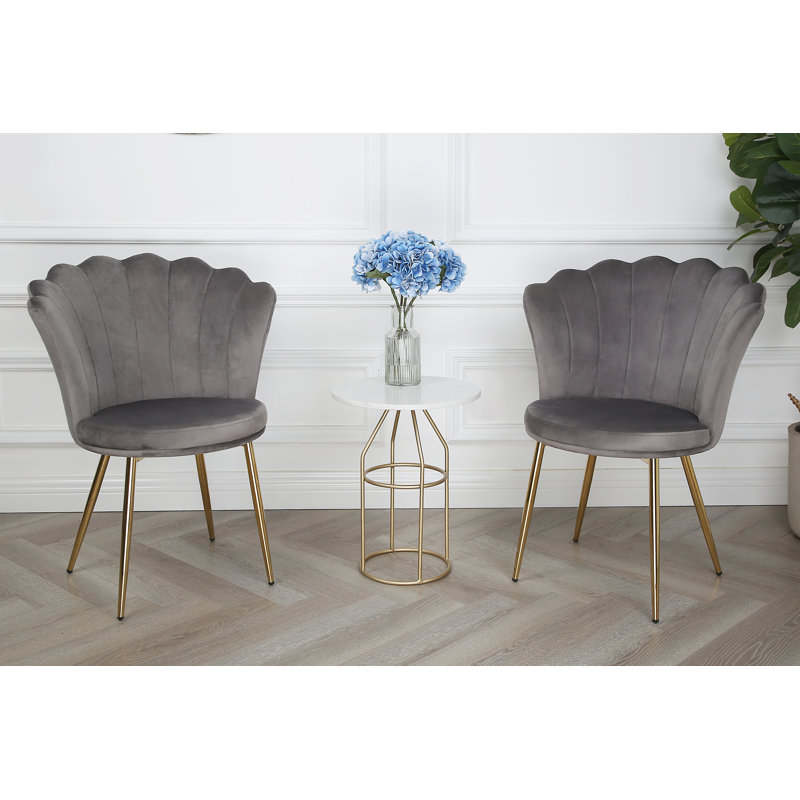 Daisy Velvet Accent Chair, Grey