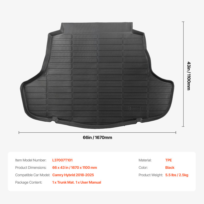 Tapis de sol TPE sur mesure pour TOYOTA hybride Camry 2018-2025