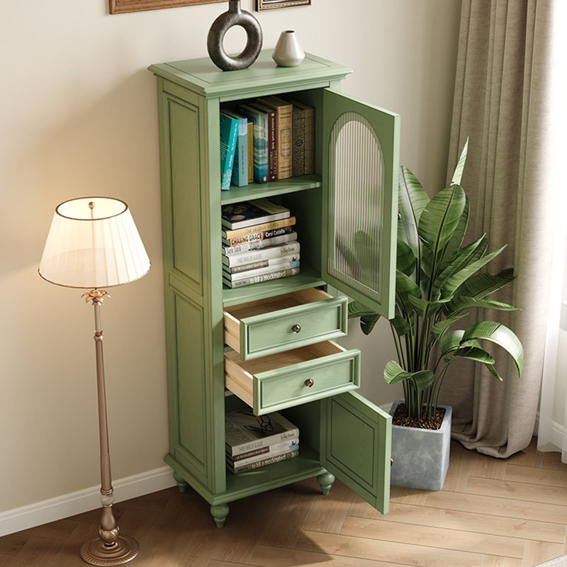 Vitrine de style américain et armoire de rangement verte