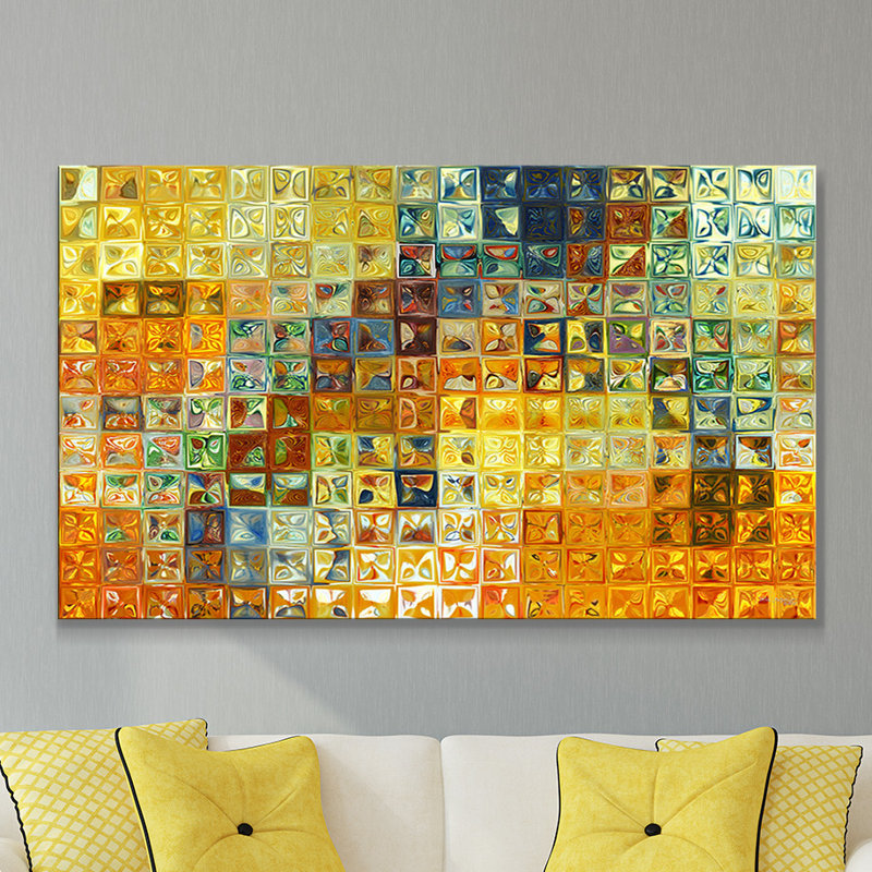 «Tile Art # 6 2012» par Mark Lawrence, reproduction d'art graphique sur toile, H 28 po x l 48 po x P 1,5 po, Toile tendue