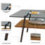 Table basse moderne moderne, plateau de table en verre trempé gris avec pieds en métal noir pour le salon | Idée de cadeau-883679285