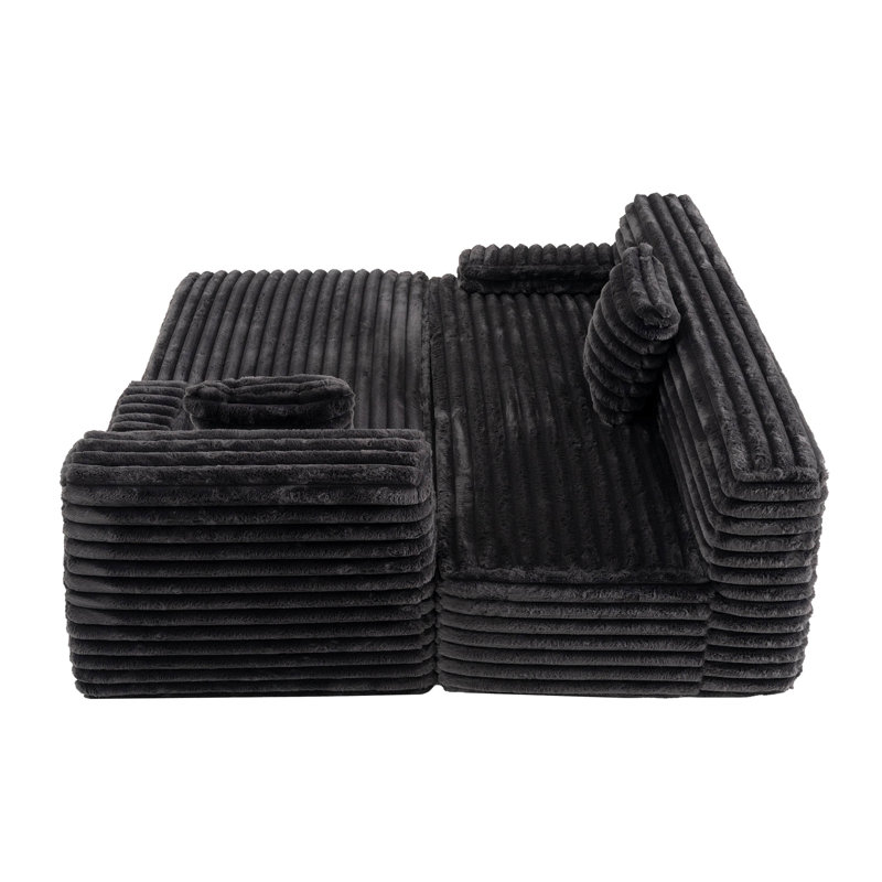 Canapé modulaire 110 po Cloud, Tissu noir