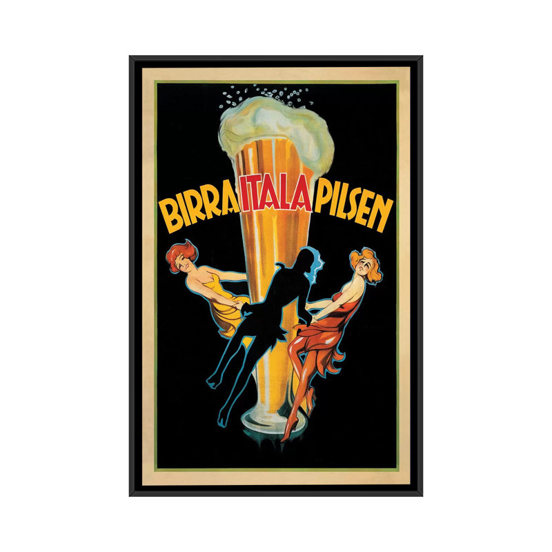 «Birra Itala Pilsen, 1920 Ca.» "By Top Art", impression sur toile, H 26 po x l 18 po x P 1,5 po, Toile avec cadre noir