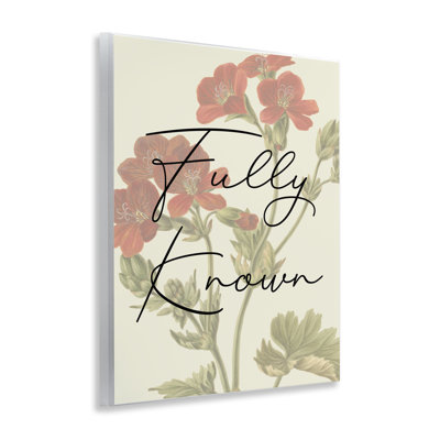  Fully Known on Floral Wall Plaque Art by Daphne Polselli