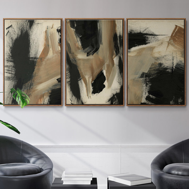 Paintstrokes I 3 pièces, Noyer, H 40 po x l 78 po