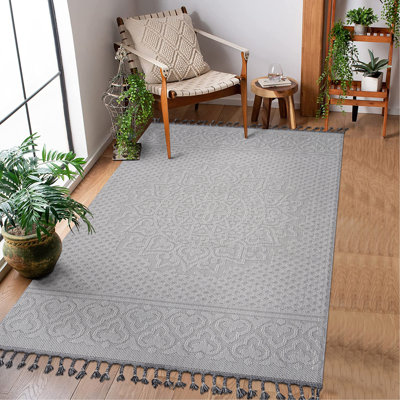 Collection White/Ivory /Medallion Indoor/Outdoor Area Rug