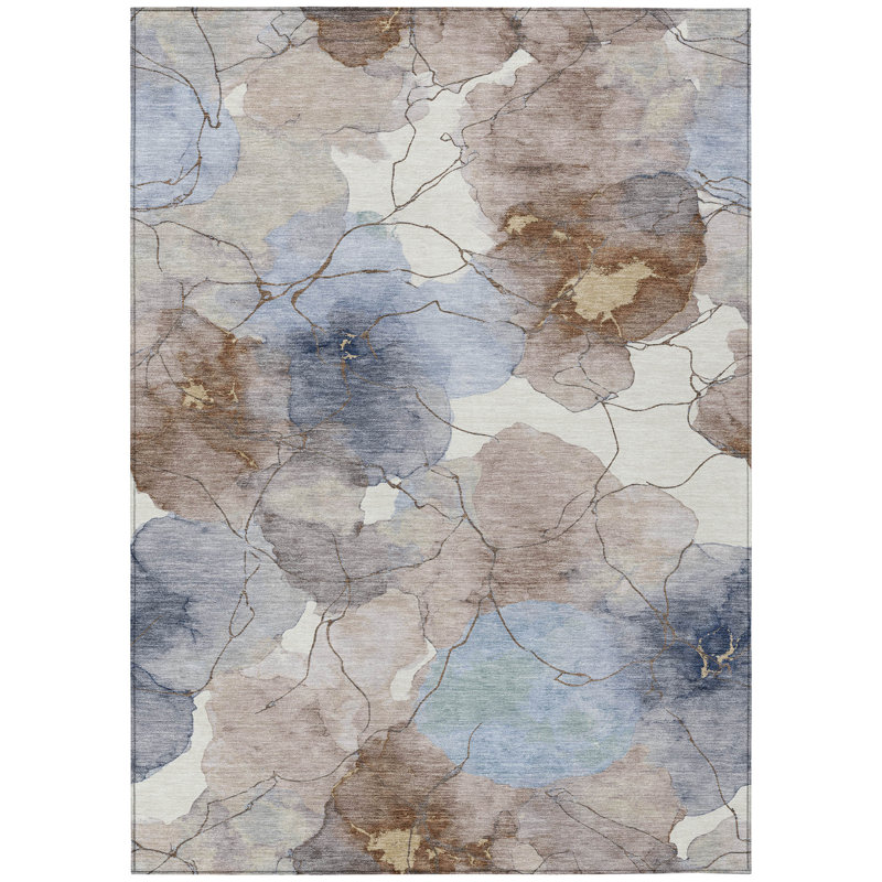 Machine Washable Indoor/Outdoor Chantille ACN2589 Abstract Rug, 2'6" x 3'10", Khaki