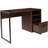 Henny Rustic Coffee Wood Grain Finish Computer Desk with Metal Frame