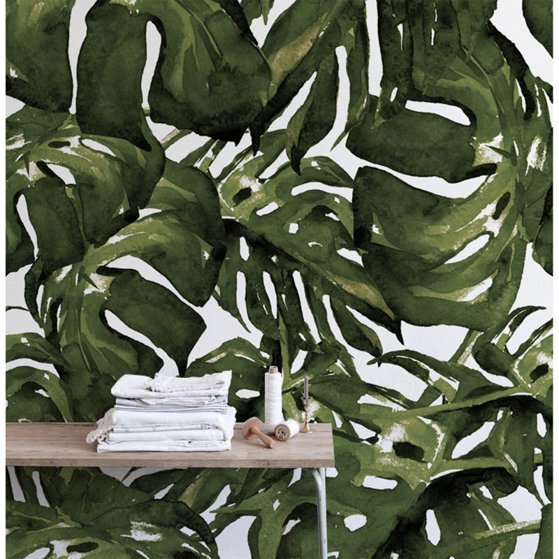 Roll Mural Kitchen Livingroom Bedroom - Utensil Monstera Leaf S, 312 x 219cm