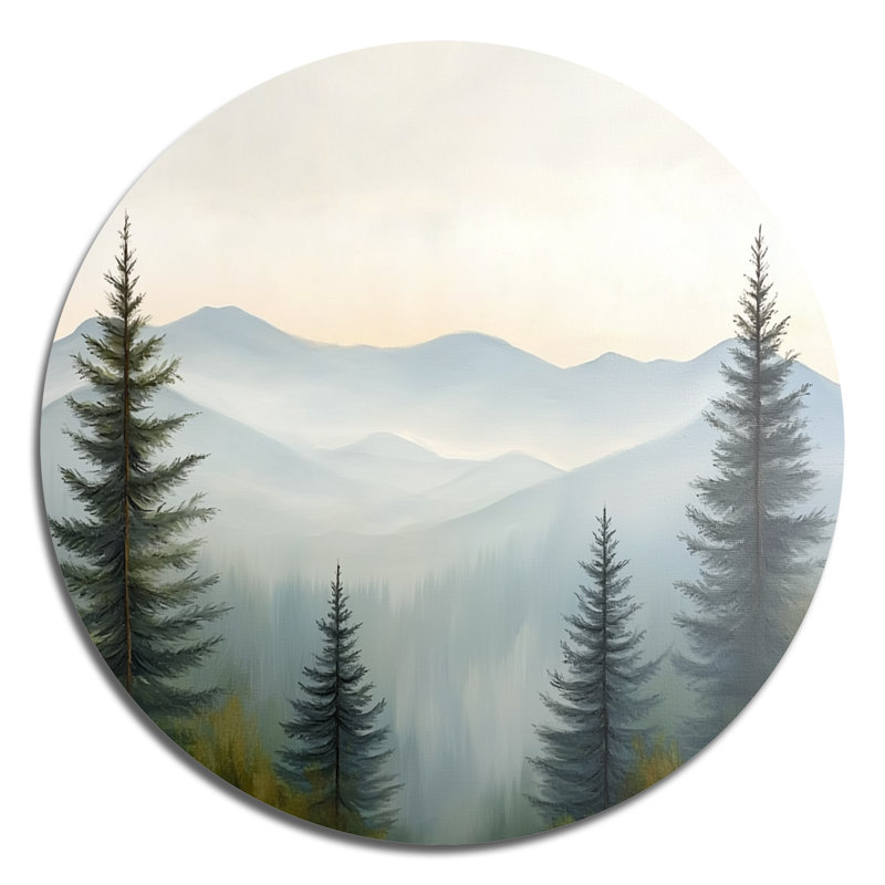 Mountain Mist Utah - Art mural en métal rustique Lodge, impression de paysage de montagne, H 23 po x l 23 po