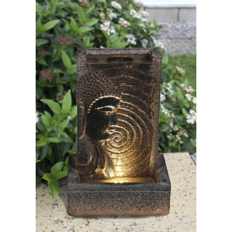 Fontaine Bouddha en résine avec lumière