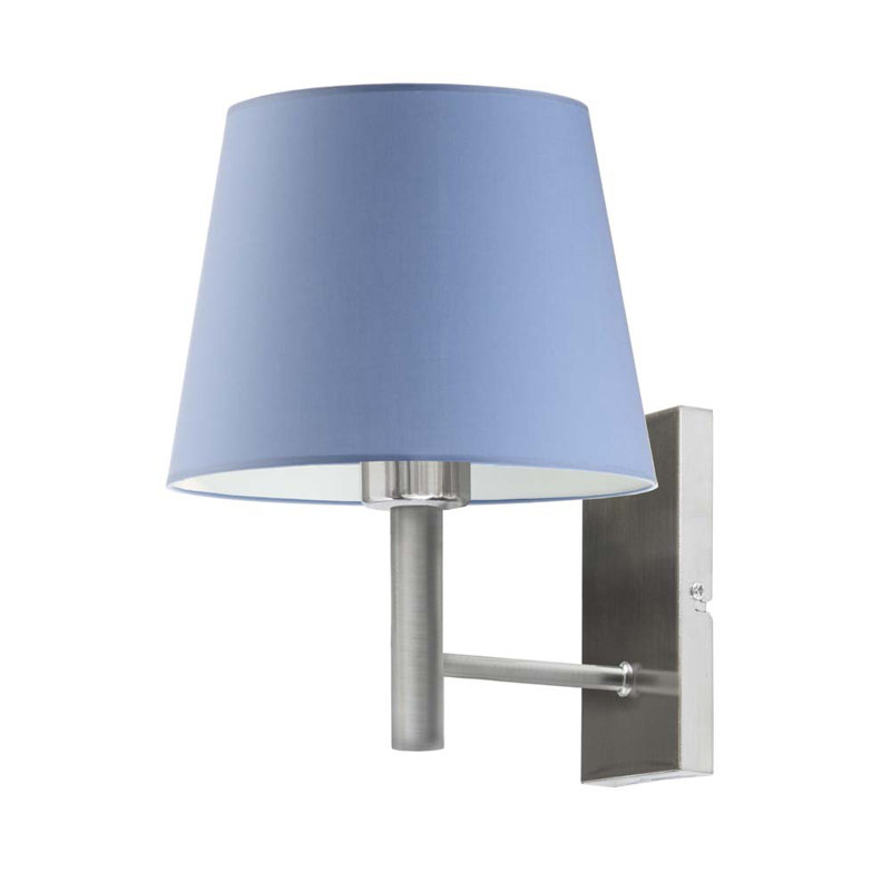 Axinia Steel Armed Sconce, Brushed Steel, Blue