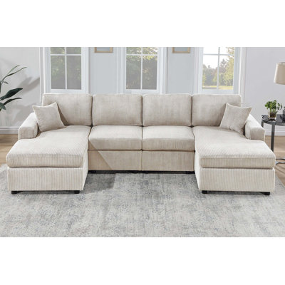 Modern Design Sectional Set 3pc Armless Loveseat Two Matching Pillow Right Arm And Left Arm Chaise