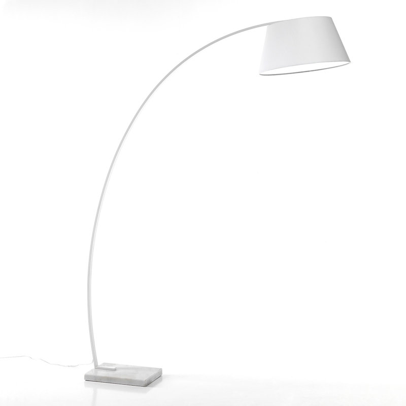 Django 205cm White Arched Floor Lamp