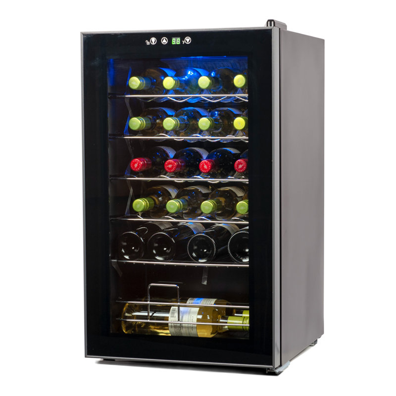 BD6 Series BLACK+DECKER 24 Bottle Wine Fridge, Compressor Cooling Wine Cooler Refrigerator with Interior Light