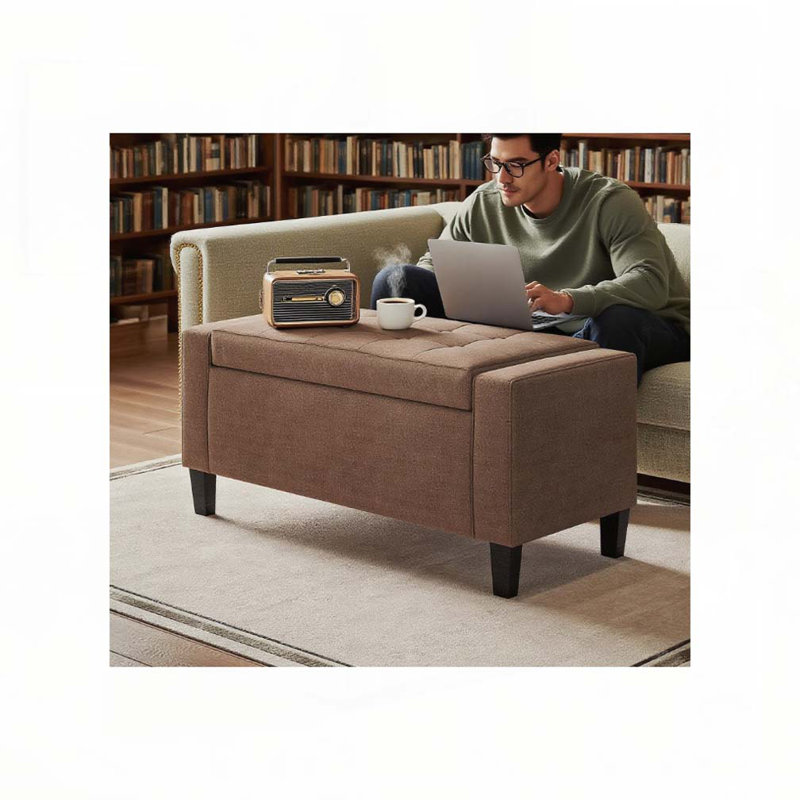 Banc de rangement en similicuir