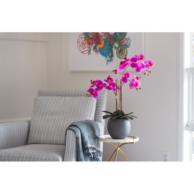 Orchidée florale double 25 po, Rose