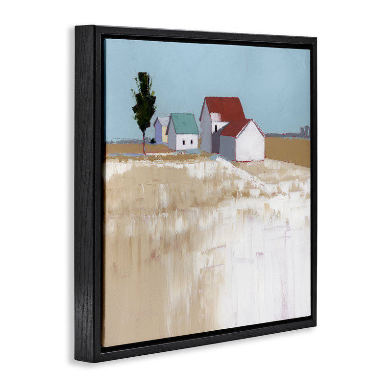 Cadre flottant neige sur le toit, conçu par Ruth LaGue, H 18 po x l 18 po, Cadre flottant noir de jais