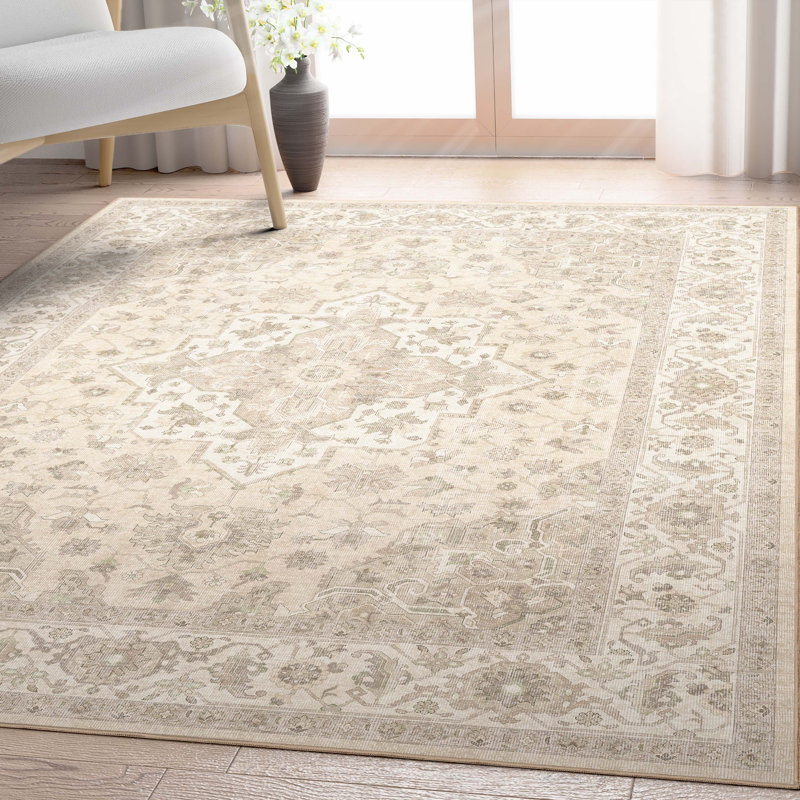  Tapis oriental beige cèdre Apollo, Rectangle 5 pi 3 po x 7 pi 3 po 