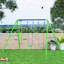 Metal Swing Set With Glider, Two Swing Seats And Adjustable Height, Outdoor Heavy Duty A-Frame