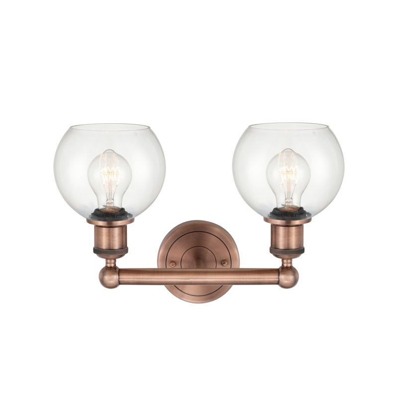 Cambria 2 - Light Dimmable Vanity Light, Clear, Antique Copper