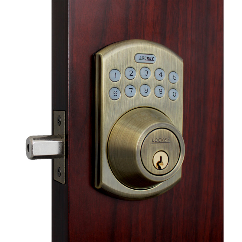 Verrou à clé avec télécommande Keypless, Laiton antique