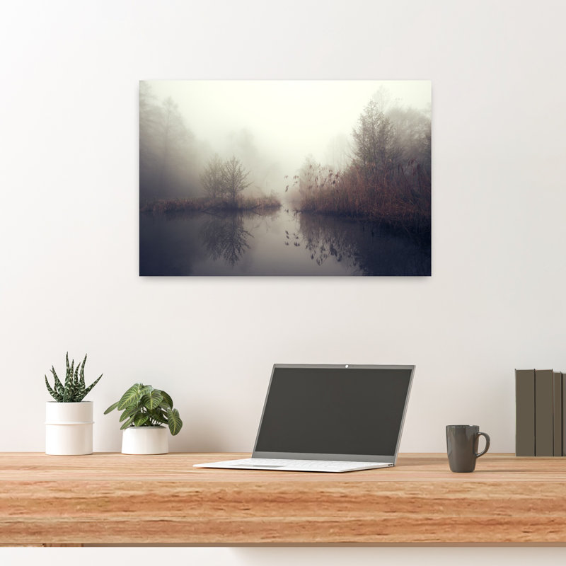 «Silence Abstract Contemporary Autumn Forest», art mural, H 16 po x l 24 po