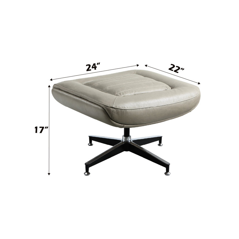 Structure grise en cuir gris avec embouts en bois de 24 po de largeur, 22 po de profondeur, 17 po de hauteur, 20 lb, densité de mousse D30,