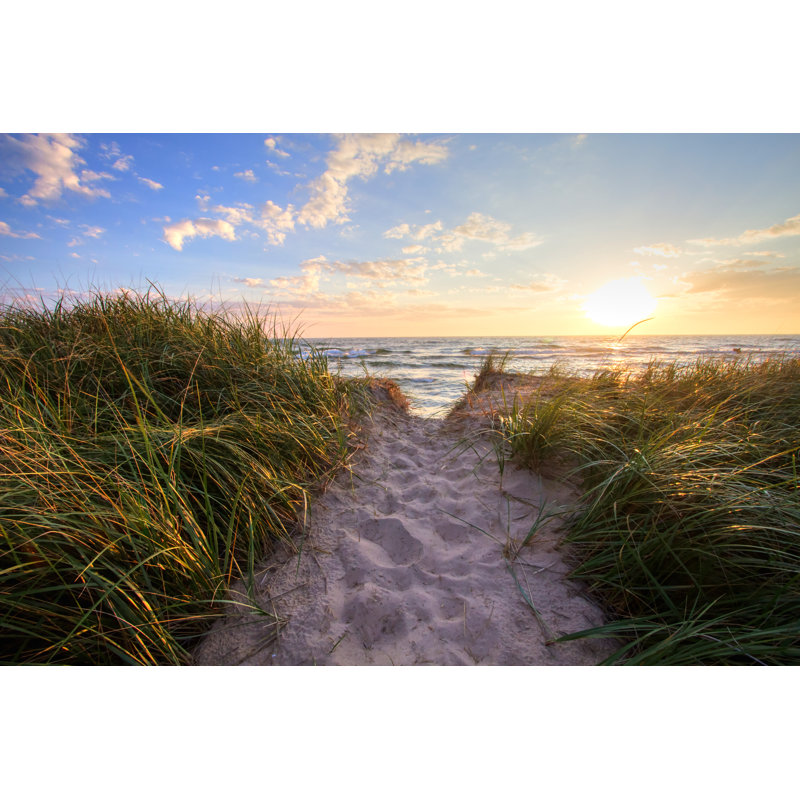 Sunset Beach Path - Wrapped Canvas Print, 30cm H x 46cm W x 3.8cm D