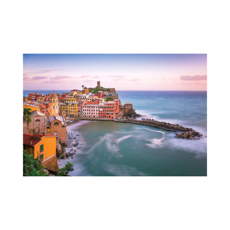 Italy, Vernazza. Overview Of Coastal Town. by Jaynes Gallery - Wrapped Canvas Print, 20.32cm H x 30.48cm W x 1.91cm