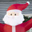 Outsunny 8' Inflatable Christmas Santa Claus Holds Light Sign of Blessings LED