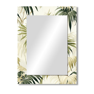 Lucasville Palm Impression Tropical Pattern - tropical  Unique Wall Mirror, Botanical, Floral Mirror, Printed Metal Art