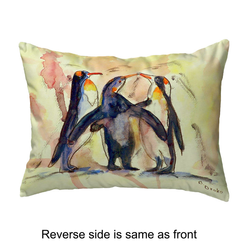  Housse et insert de coussin rectangulaire d'extérieur Penguins, 11 po x 14 po
