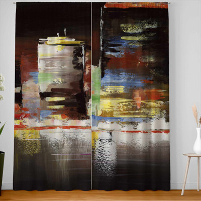 Cityscape by Night Blackout Curtains - Home Decor Pair
