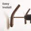 Ensemble de 2 crochets en bois fixés au mur, minimalistes, faciles à installer, noyer véritable naturel, mid-century