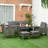 Wicker 5 - Person Patio Conversation Sets with Cushions