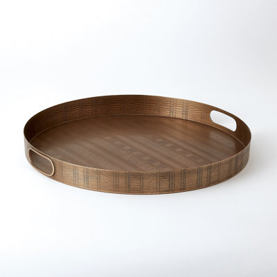 Plateau rond gravé Kokoro - laiton