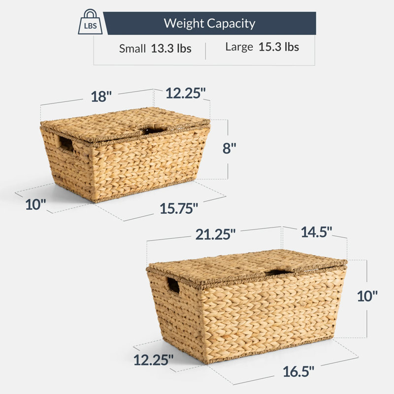 Ensemble de 2 paniers de rangement, Naturel