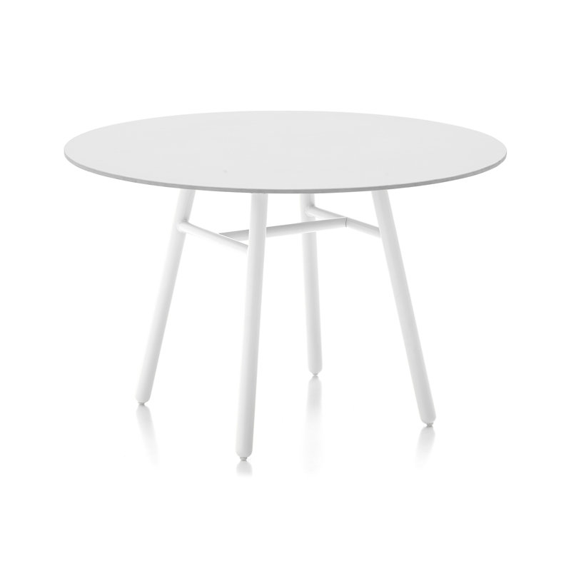 Yo! Table bistro avec pieds en métal, Blanc ardoise, Blanc optique mat