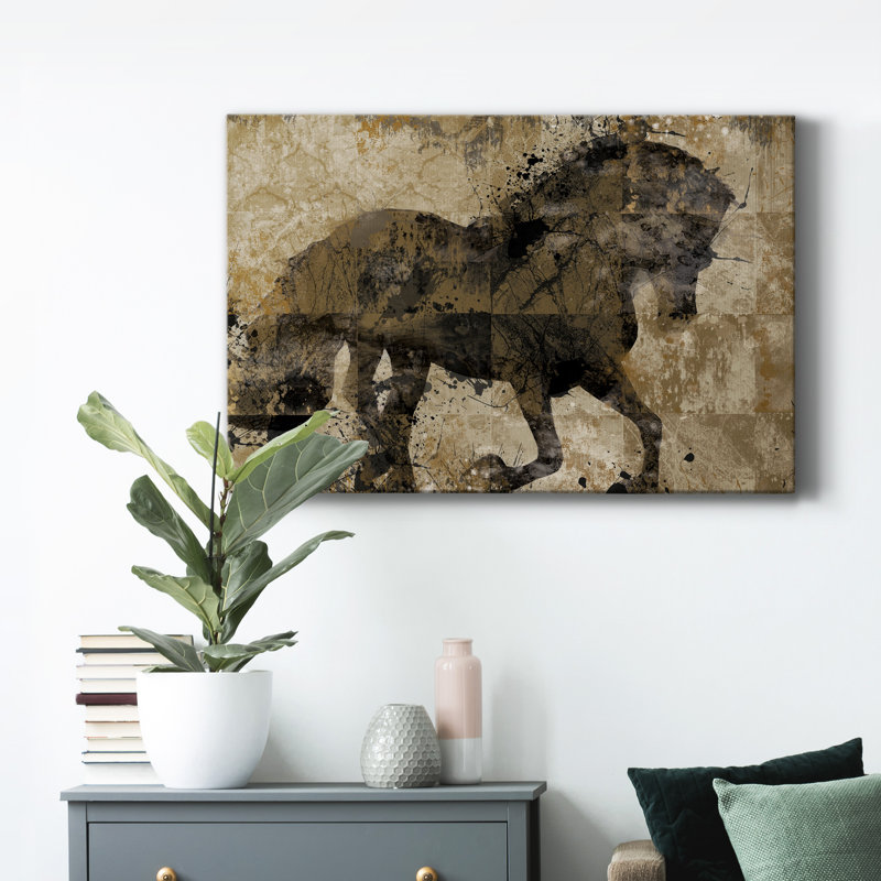 Midnight Stallion - peinture sur toile tendue, H 60 po x l 40 po x P 1 po