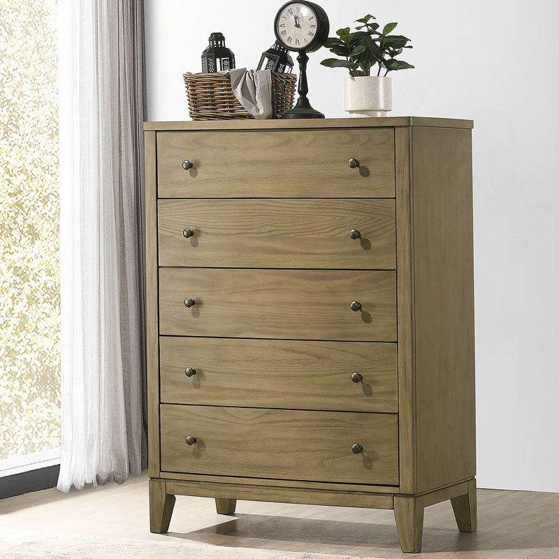 Commode 5 tiroirs Natural Pine