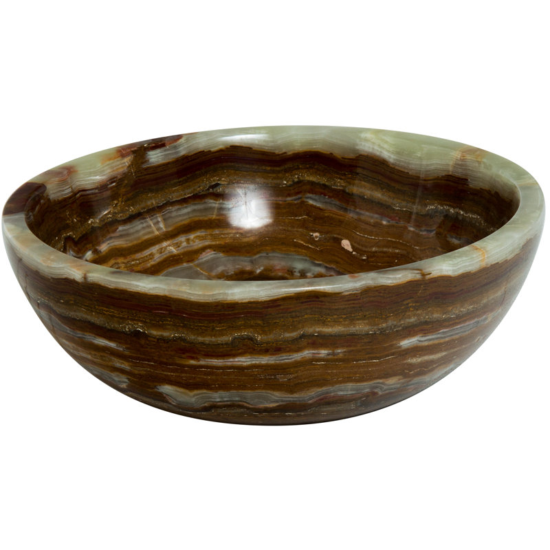 Belfry Bathroom Billy 520mm L x 520mm W Brown Stone Circular Sink