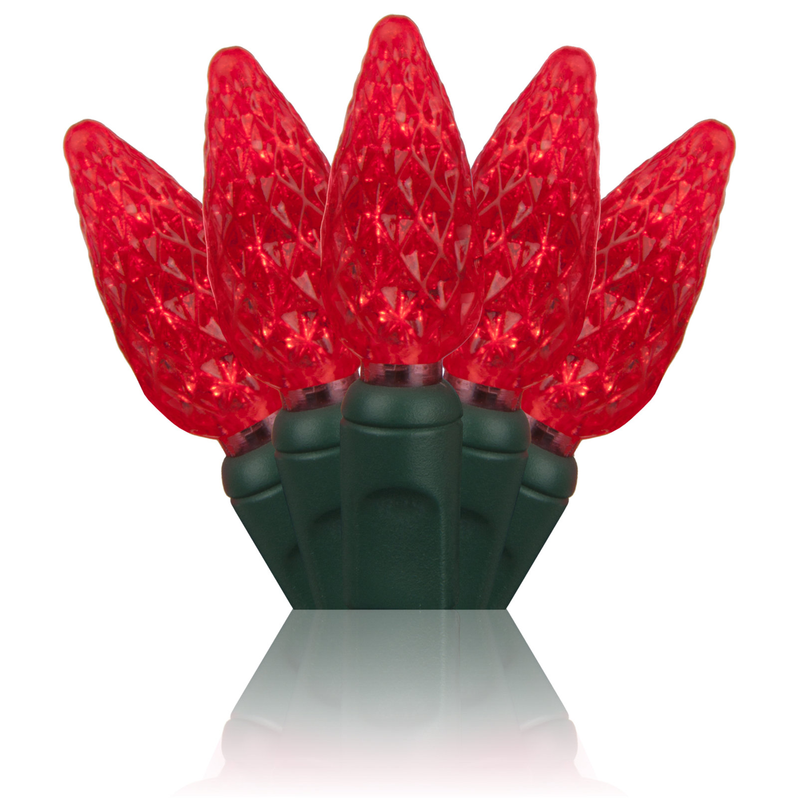 70-Light C6 LED Christmas String Lights, Red